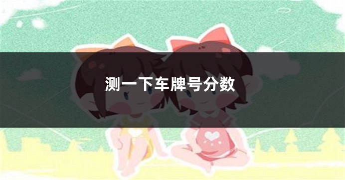 测一下车牌号分数