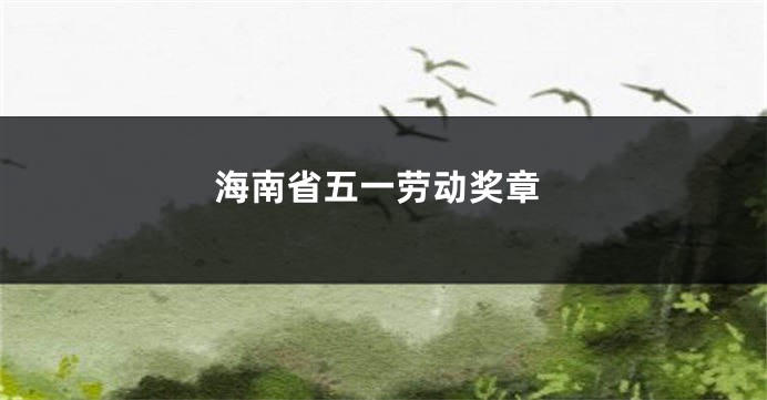 海南省五一劳动奖章