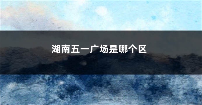 湖南五一广场是哪个区