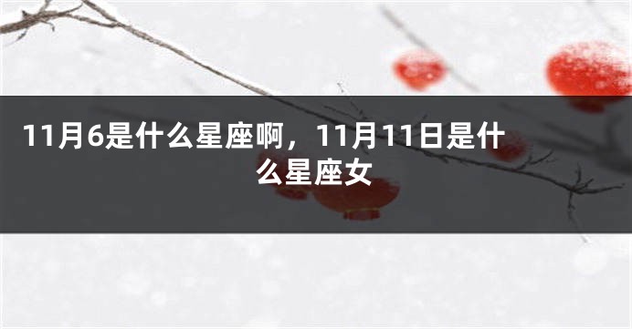 11月6是什么星座啊，11月11日是什么星座女
