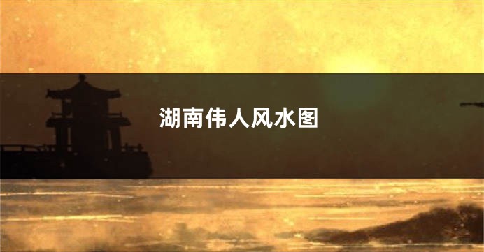 湖南伟人风水图