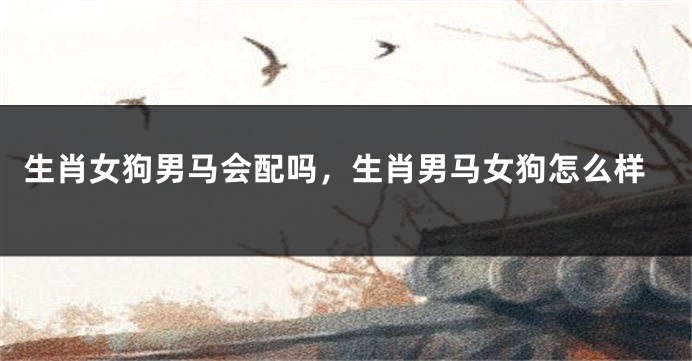 生肖女狗男马会配吗，生肖男马女狗怎么样