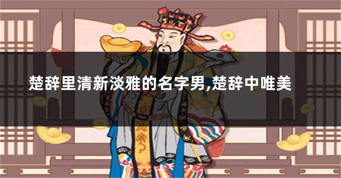 楚辞里清新淡雅的名字男,楚辞中唯美