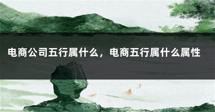 电商公司五行属什么，电商五行属什么属性