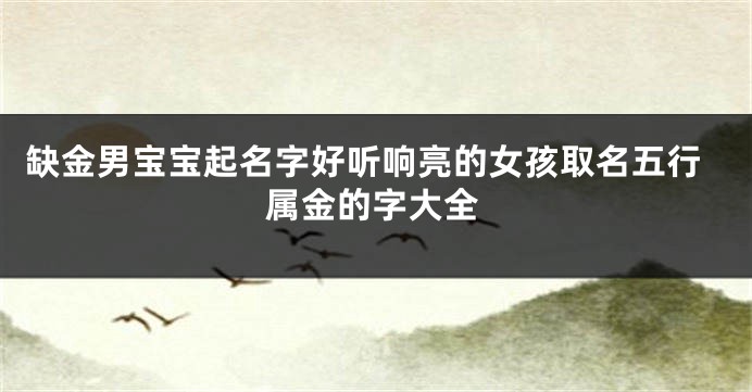 缺金男宝宝起名字好听响亮的女孩取名五行属金的字大全