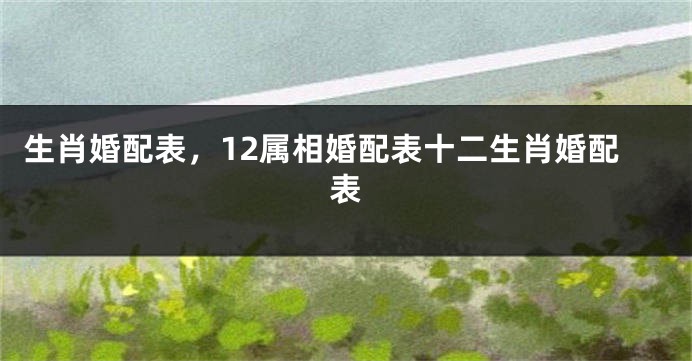 生肖婚配表，12属相婚配表十二生肖婚配表