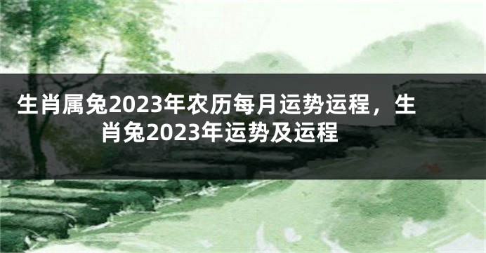 生肖属兔2023年农历每月运势运程，生肖兔2023年运势及运程
