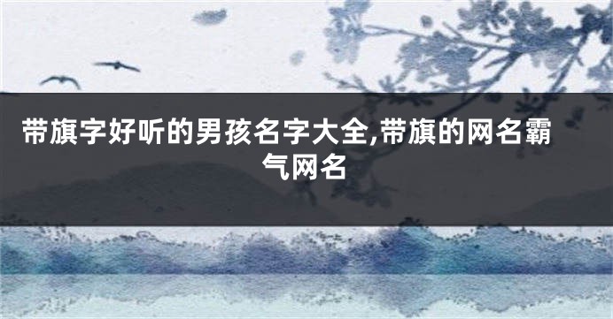 带旗字好听的男孩名字大全,带旗的网名霸气网名