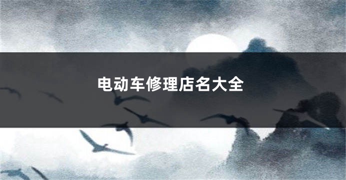 电动车修理店名大全