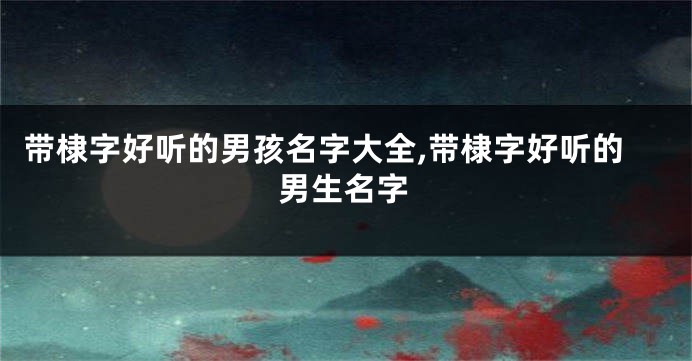 带棣字好听的男孩名字大全,带棣字好听的男生名字