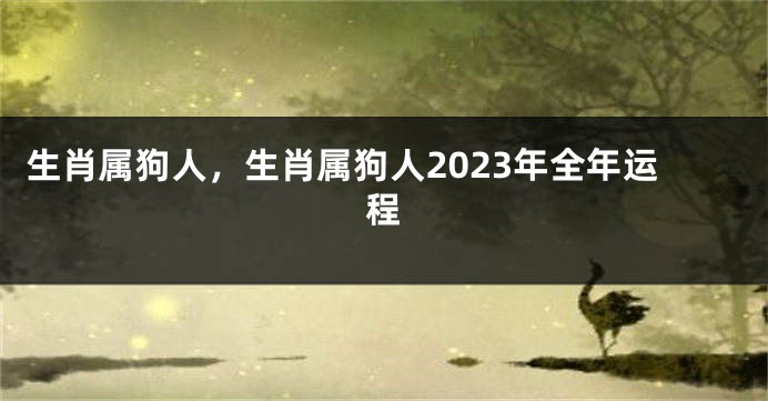 生肖属狗人，生肖属狗人2023年全年运程