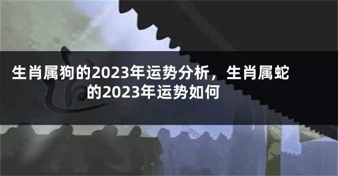 生肖属狗的2023年运势分析，生肖属蛇的2023年运势如何