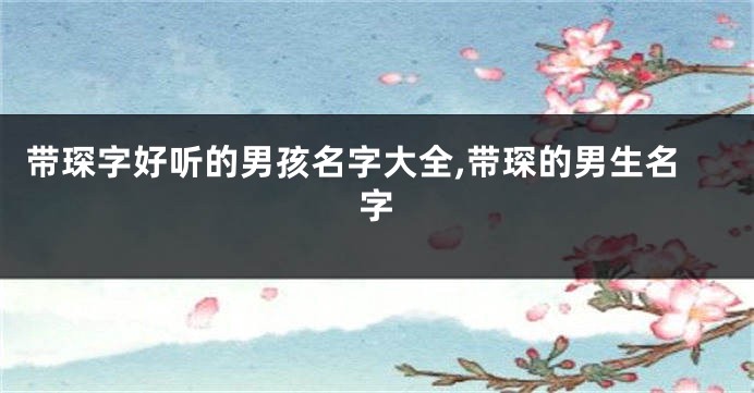 带琛字好听的男孩名字大全,带琛的男生名字