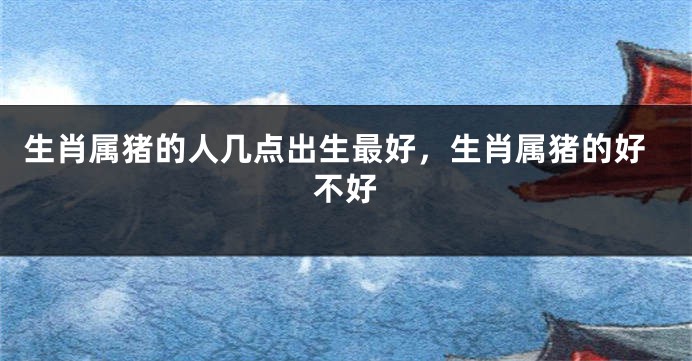 生肖属猪的人几点出生最好，生肖属猪的好不好