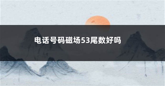 电话号码磁场53尾数好吗