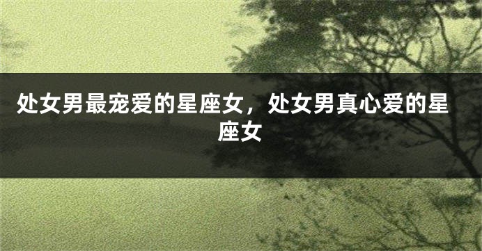 处女男最宠爱的星座女，处女男真心爱的星座女