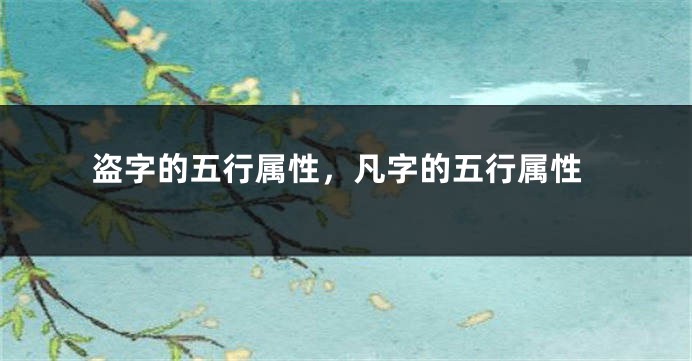 盗字的五行属性,凡字的五行属性