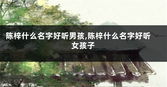 陈梓什么名字好听男孩,陈梓什么名字好听女孩子