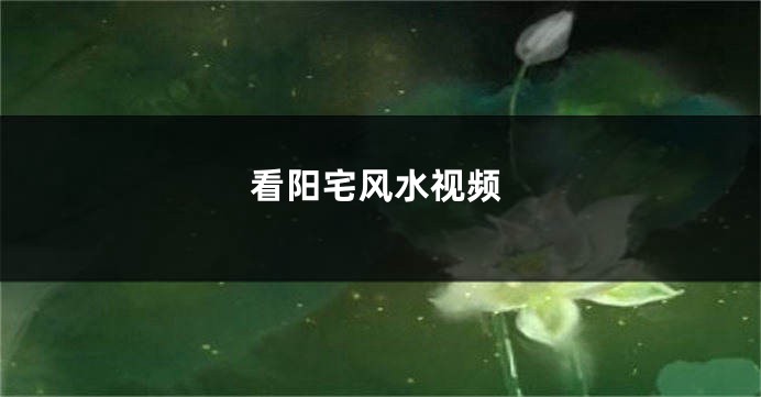 看阳宅风水视频