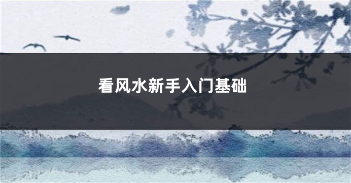 看风水新手入门基础
