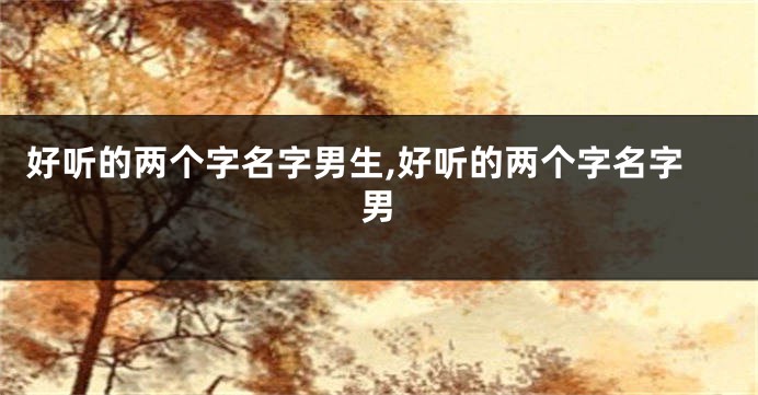好听的两个字名字男生,好听的两个字名字男