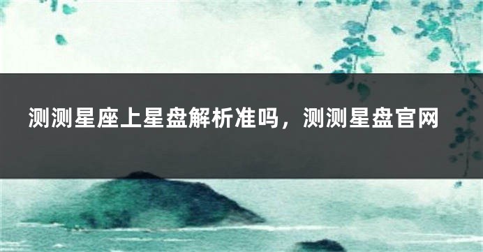测测星座上星盘解析准吗，测测星盘官网