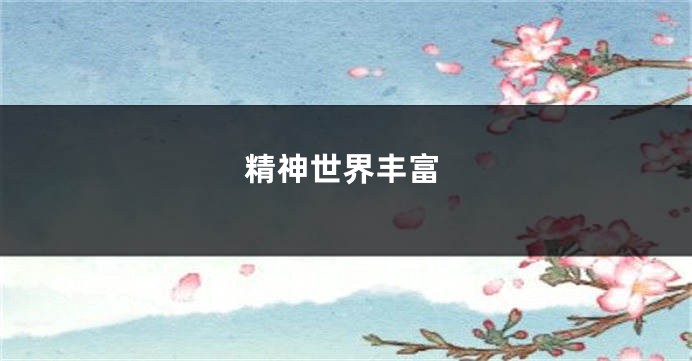 精神世界丰富