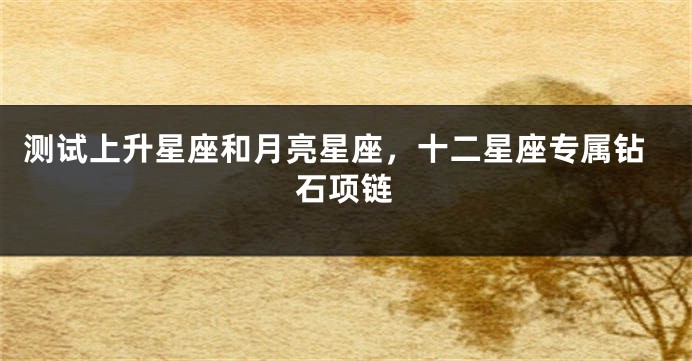 测试上升星座和月亮星座，十二星座专属钻石项链