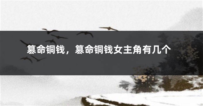 篡命铜钱,篡命铜钱女主角有几个