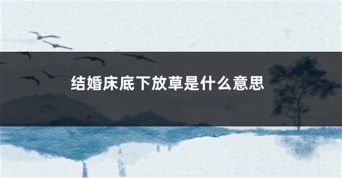 结婚床底下放草是什么意思