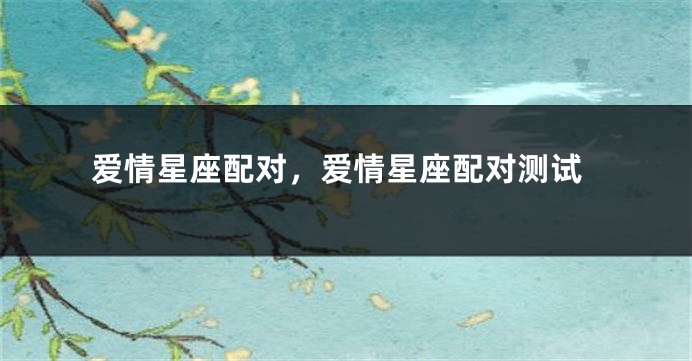 爱情星座配对，爱情星座配对测试