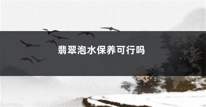 翡翠泡水保养可行吗