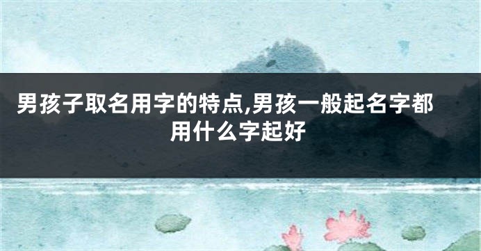 男孩子取名用字的特点,男孩一般起名字都用什么字起好