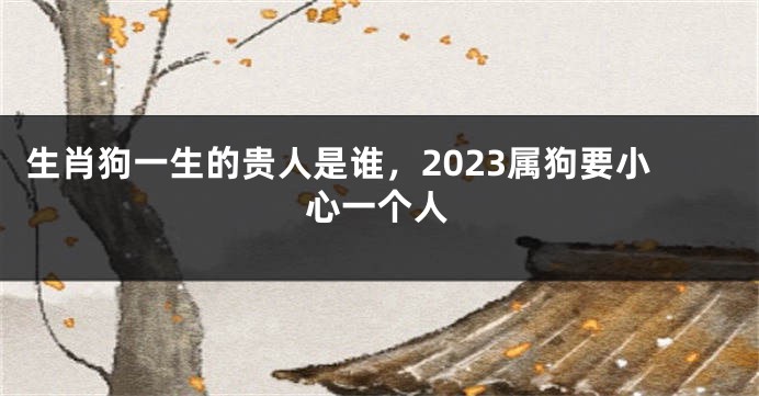生肖狗一生的贵人是谁，2023属狗要小心一个人