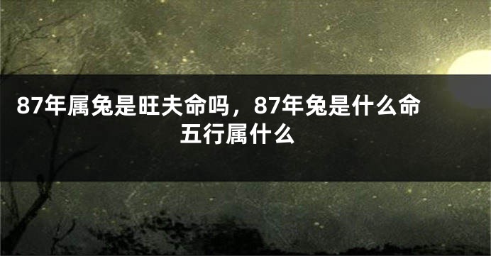 87年属兔是旺夫命吗，87年兔是什么命 五行属什么