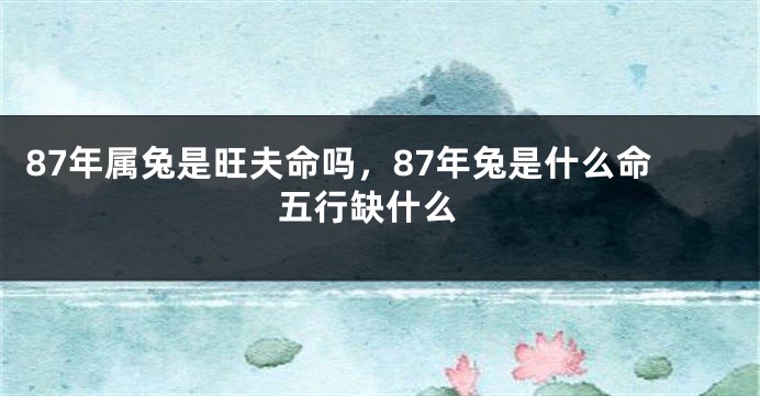 87年属兔是旺夫命吗，87年兔是什么命 五行缺什么