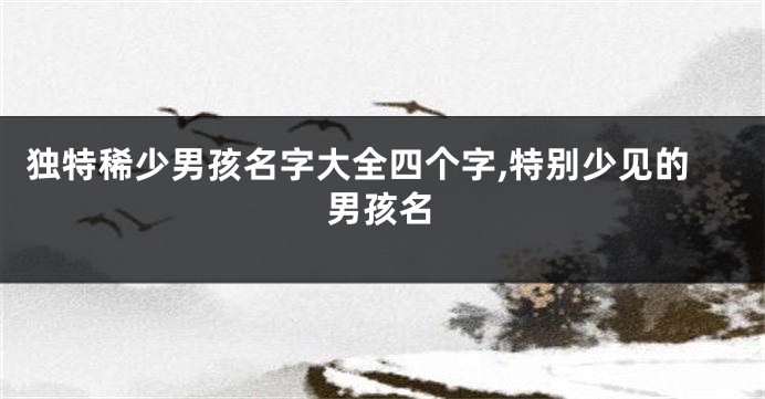 独特稀少男孩名字大全四个字,特别少见的男孩名