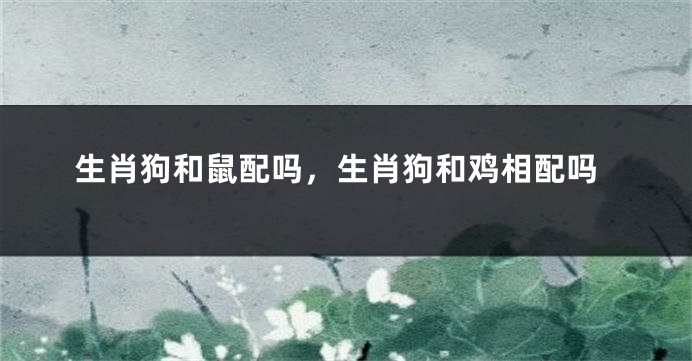 生肖狗和鼠配吗，生肖狗和鸡相配吗