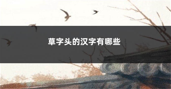 草字头的汉字有哪些