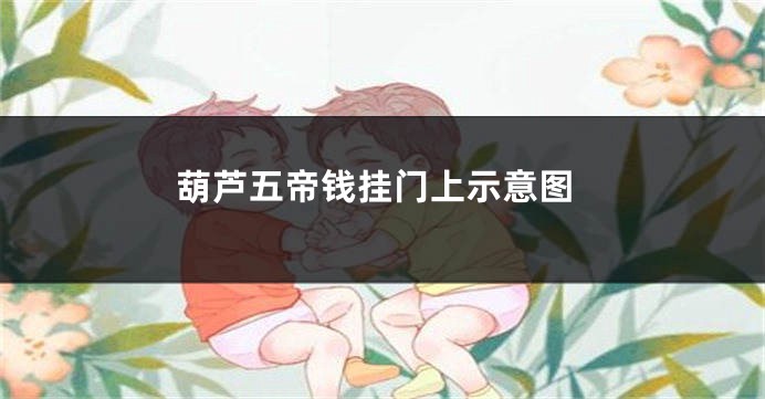 葫芦五帝钱挂门上示意图