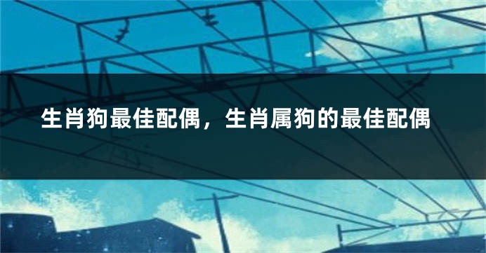 生肖狗最佳配偶，生肖属狗的最佳配偶