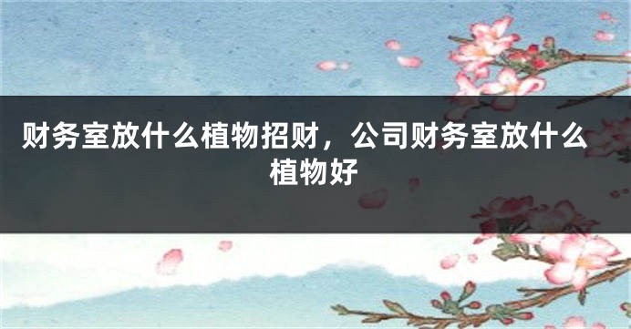 财务室放什么植物招财，公司财务室放什么植物好