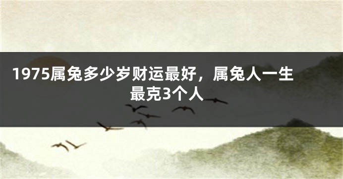 1975属兔多少岁财运最好，属兔人一生最克3个人