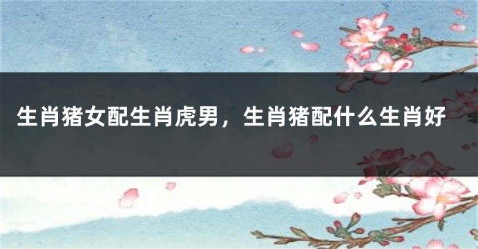 生肖猪女配生肖虎男，生肖猪配什么生肖好