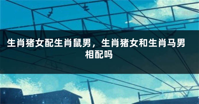 生肖猪女配生肖鼠男，生肖猪女和生肖马男相配吗