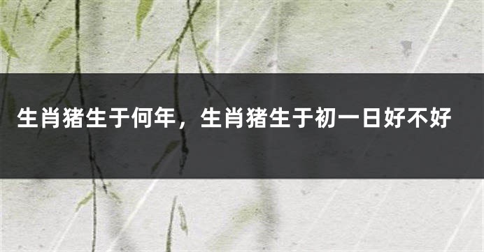 生肖猪生于何年，生肖猪生于初一日好不好