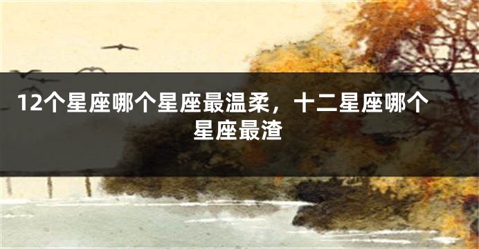 12个星座哪个星座最温柔，十二星座哪个星座最渣