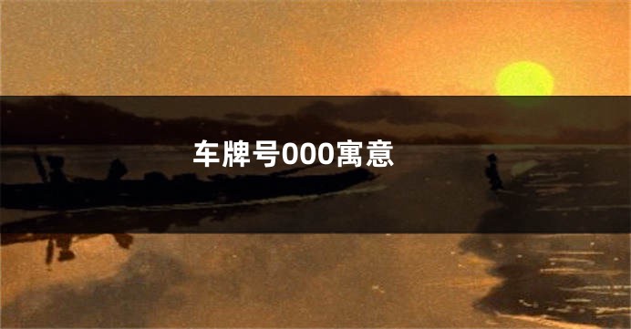车牌号000寓意