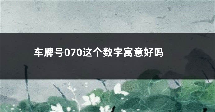 车牌号070这个数字寓意好吗