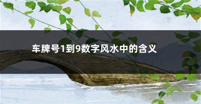 车牌号1到9数字风水中的含义